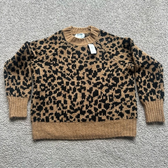 🆕 OLD NAVY animal print sweater, size xs, long sleeve, stretchy material BNWT - Picture 1 of 7